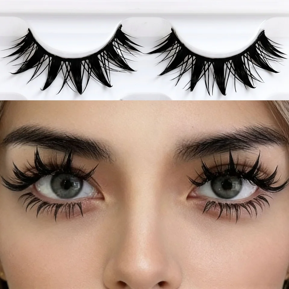 5 pares de pestañas estilo manga húmedas, cosplay tailandés, 12-18mm, apariencia gruesa con efecto húmedo, púas, ojos de muñeca 2