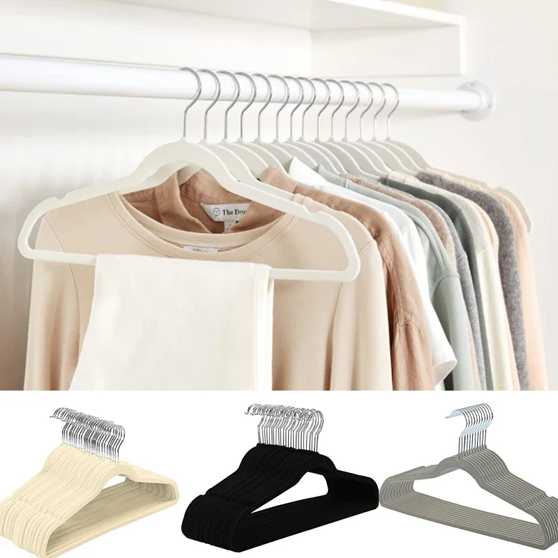 

10Pcs Velvet Hangers,45cm Save Space Flocking Hanger for Adults,Clothing Store Coat Racks Without Trace for Suit Shirt Camisole