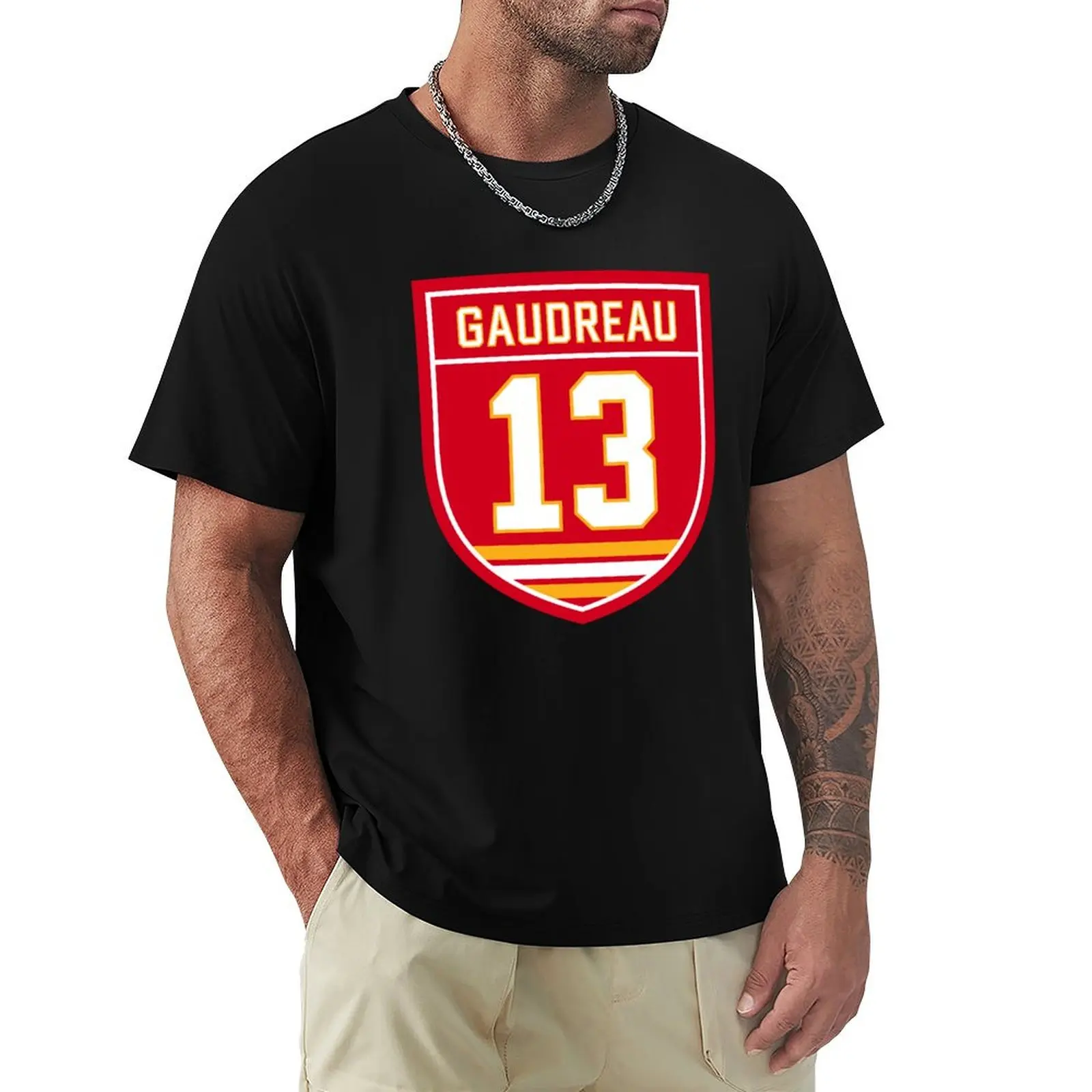 Johnny Gaudreau Calgary #13 emblem T-Shirt Casual Daily Outfit T-Shirt