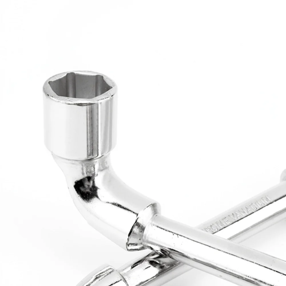 High Torque L Shaped Socket Wrench Pipe Spanner Chrome Finish Hex Tool For Auto Maintenance Home Improvement