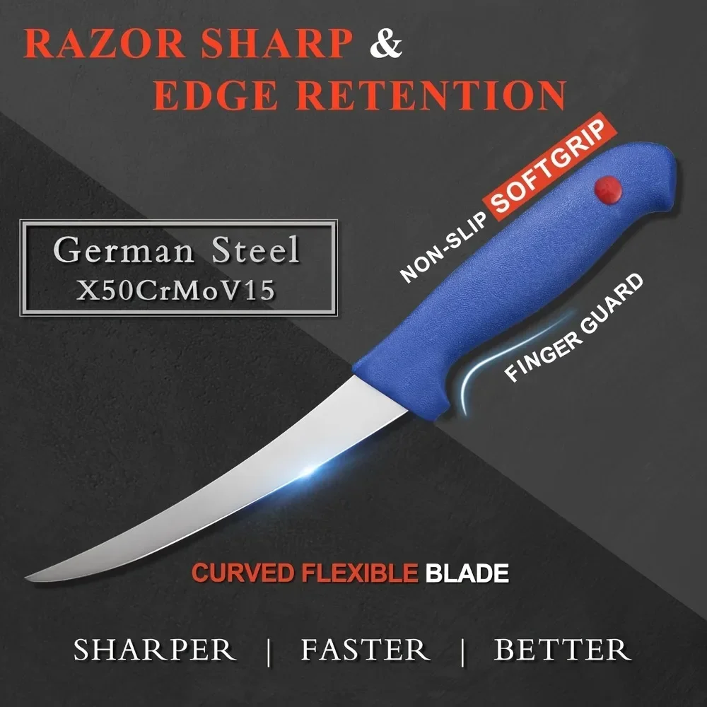 Super Sharp Boning Knives Super Sharp Boning Knives Set | Flexible Curved Blade Chop Vegetables Cleaver Meat Kitchen Chef Knives - view 2