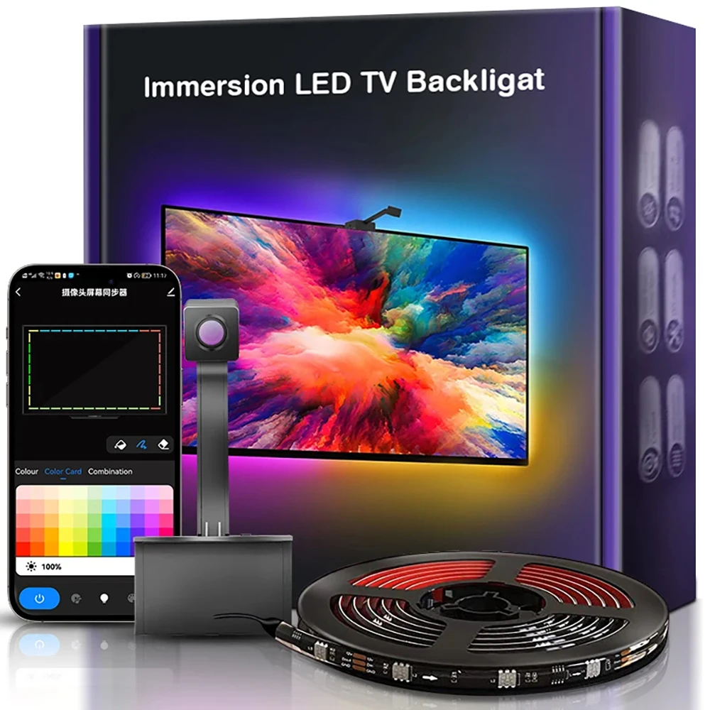 

RGB IC Tuay Intelligent LED TV Backlight Bar 12V 1080P Camera Synchronous Screen Backlight Application Control Music