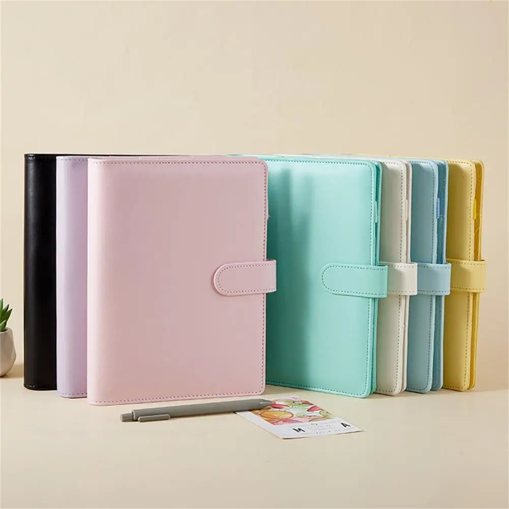 Pen Loop  Useful A5 6-Hole Binder Faux Leather Notebook Cover Detachable Binder Universal   for Gift