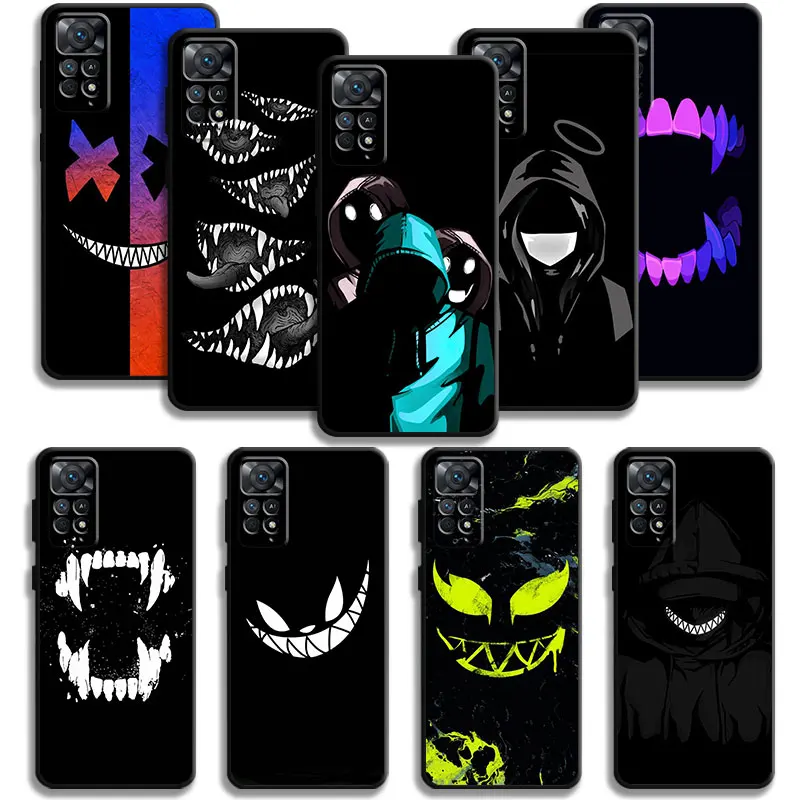 Terror Demon Smile Teeth Case For Xiaomi Redmi Note 12 11T 11S 11 10 8 Pro 9 9S 9T 8T for Mi 10 8 9A 9C 10C 12C K40