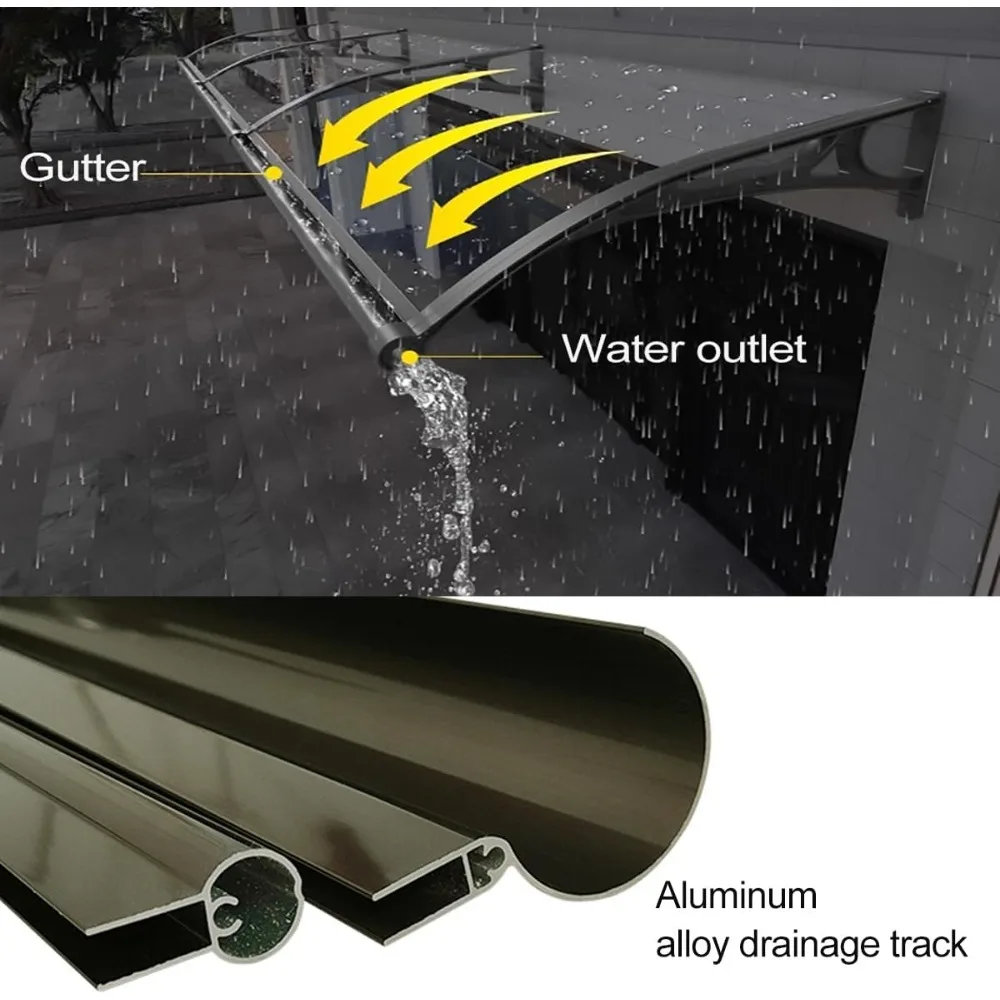 Imagem -03 - Impermeável ao ar Livre Sol e Chuva Toldos Window Door Toldo Canopy Upf 50 Mais Snow Protection Solid Sheetfreight