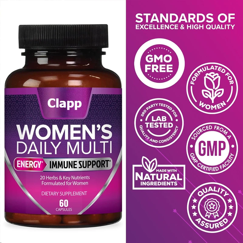 

Female Multivitamin, Supports Energy and Immune Health, Daily Multi Vitamin, Gluten Free, Non GMO, 60 Vegetarian Capsules