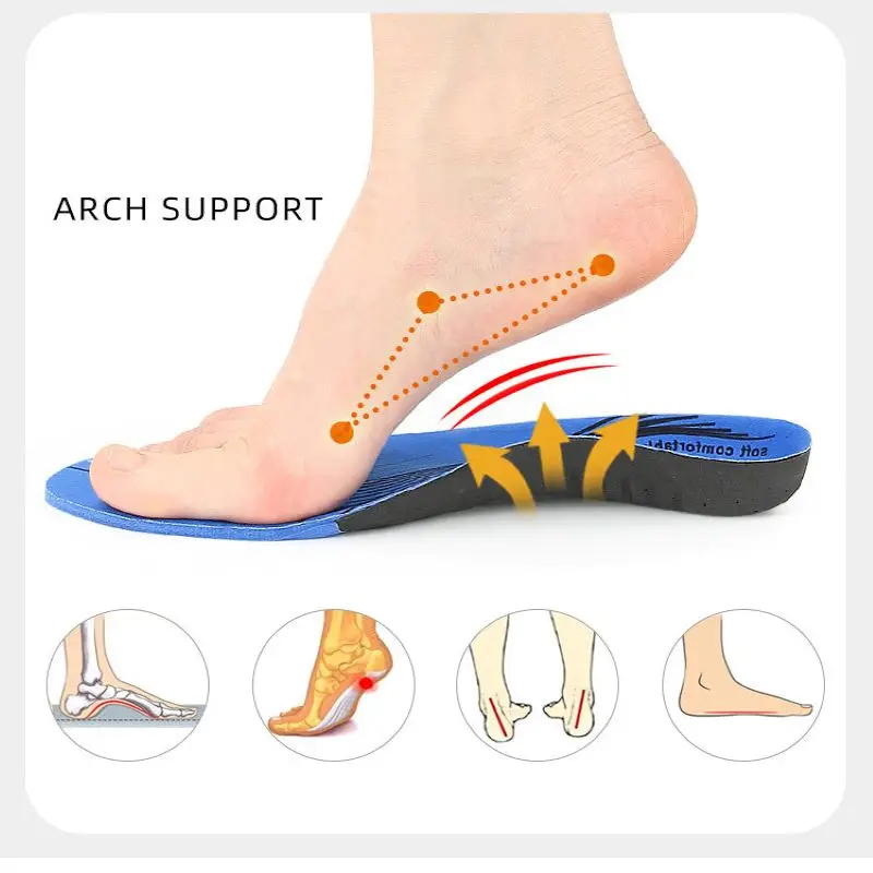 EVA Arch Support Insole Flat Foot Correction Men's and Women's Sports Shock-Absorbing Breathable Insole