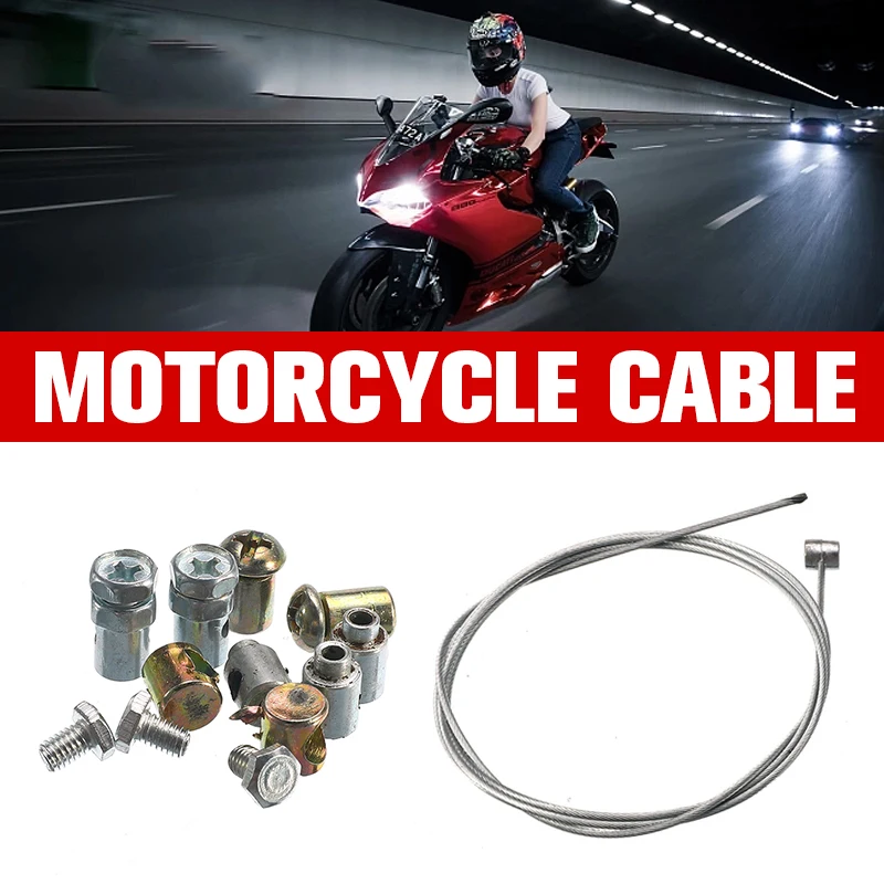 1Set 100cm Motorcycle Emergency Throttle Cable Brake Clutch Cable Repair Kit For YAMAHA /SUZUKI /KAWASAKI /HONDA