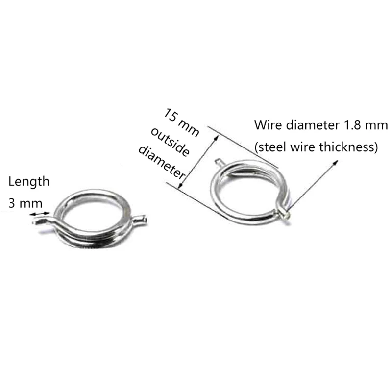 2PCS Chicken Bone Scissors Accessories Spring Wire Diameter 1.8mm Outer Diameter 15mm Nickel Plated Steel Torsion Spring