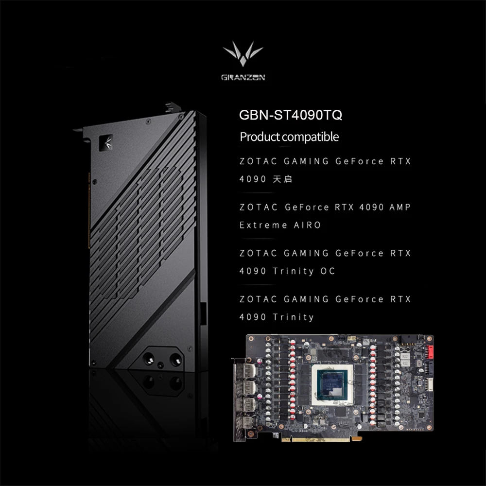 

Granzon GPU Custom Cooling Water Block For Zotac GAMING RTX 4090 AMP/ Trinity OC / Apocalypse, GBN-ST4090TQ