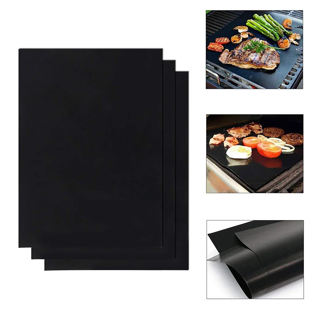 1-6Pcs BBQ Grill Mat Non-stick Mat Heat Resistant Grill Mat Outdoor Baking Reusable Barbecue Party Mat 40x50cm 33x40cm