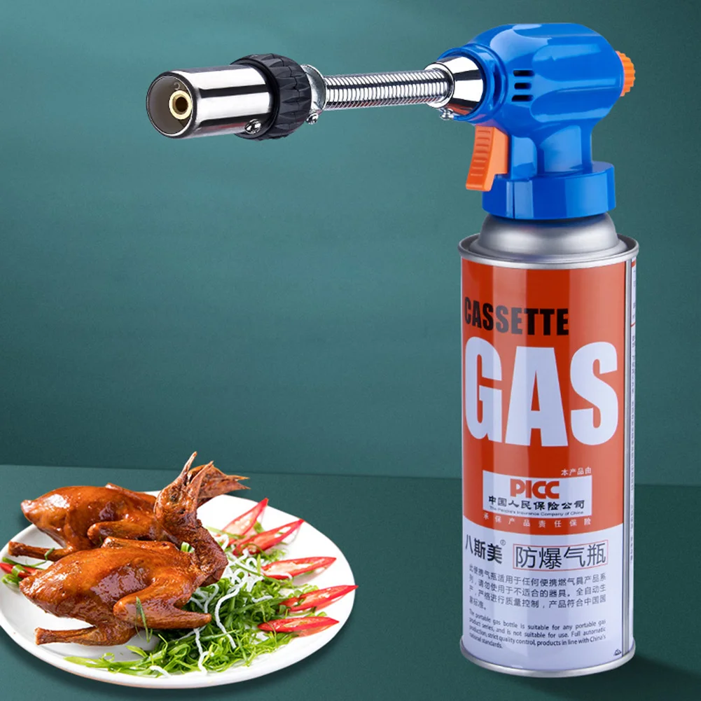 Metal Flame Gun Welding Gas Torch with Hose Spray Head 1300 Degree Butane Burner Outdoor Camping BBQ Heating Ignition Lighter