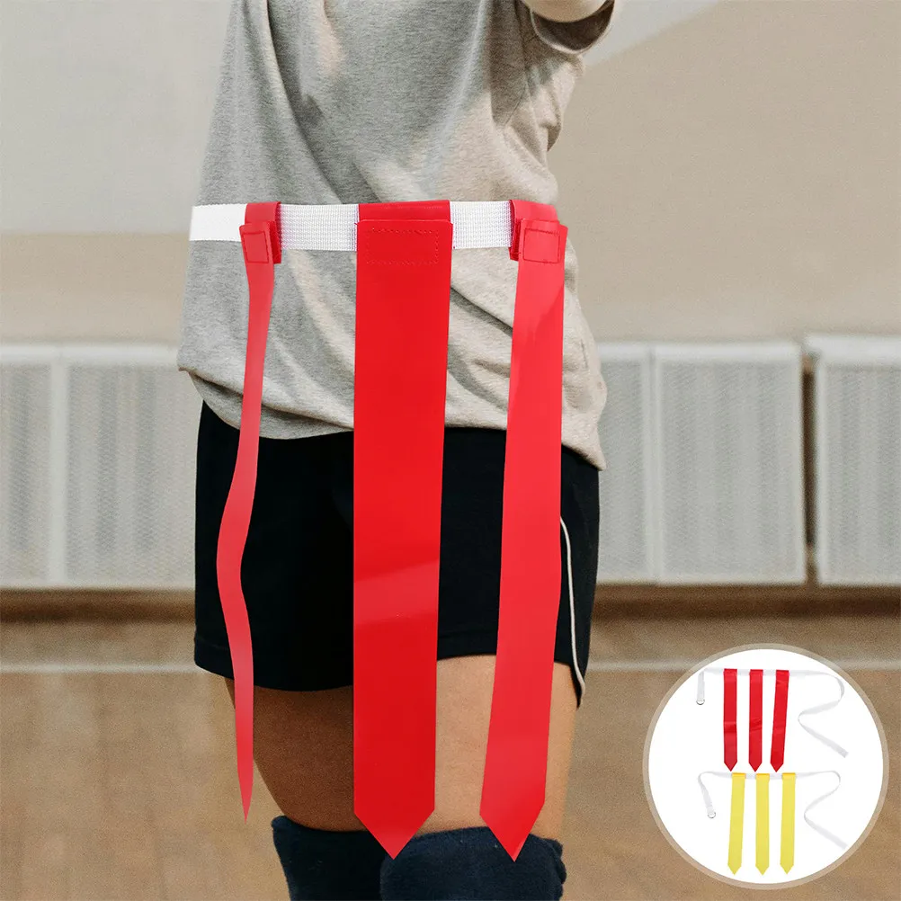 4Pcs Football Flag Belt Adjustable Sturdy Waistband for Football Training Rugby Game Outdoor Sports Supplies Rugby Waist Belt