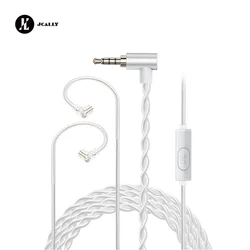 JCALLY JC20S 8 Core Twist OFC Silver Plated Cable HIFl Earphone Upgrade Cable QDC Pin with Mic for EDX PRO AS24 AS16 PRO PR1