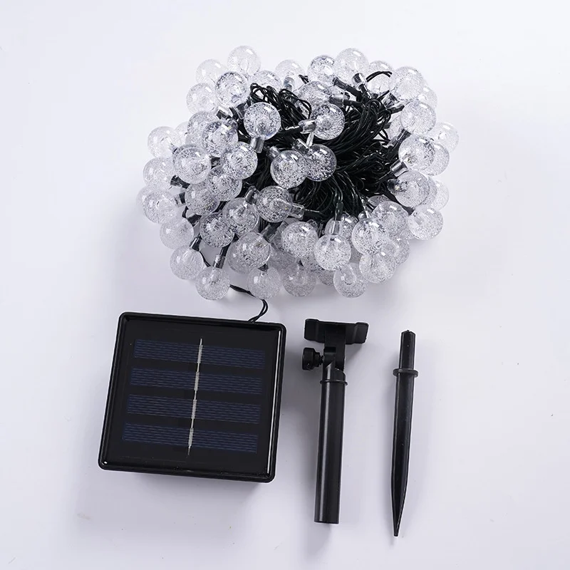 200 LED Solar String Lights with Crystal Ball Outdoor Patio Decorative Lights for Garden Party Christmas Halloween Decor