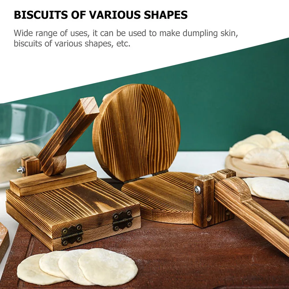 

2Pcs Dumpling Skin Mold Wooden Dough Presser Household Manual Dumpling Pressing Tool Kitchen Supply Professional Dough Presser