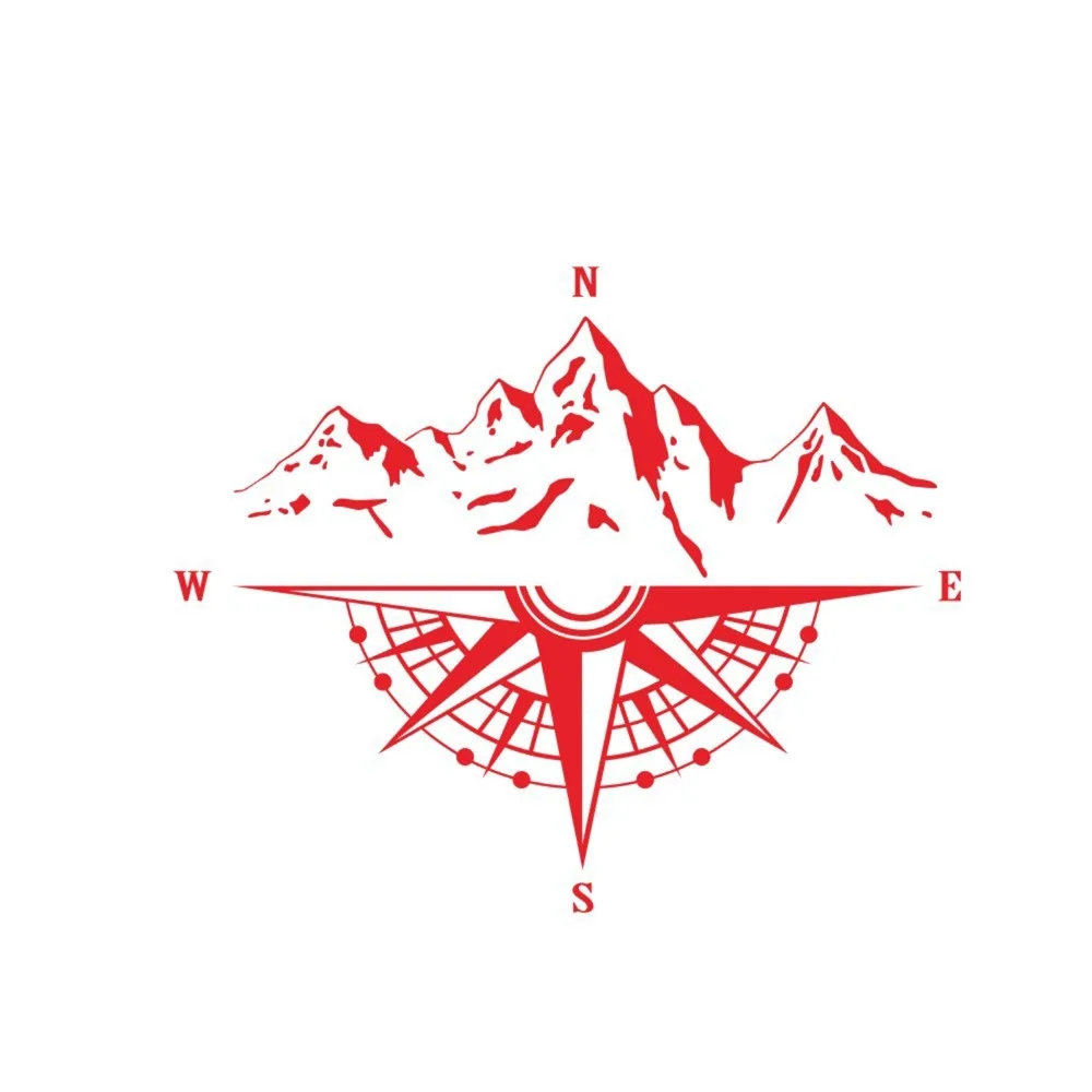 Waterproof Compass Decal PVC Black、White、Red Body Side Graphic Direction Sticker for Truck/SUV/Off-Road Vehicles Outdoor Styling