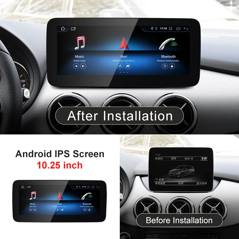 2024 New Car Multimedia Wireless Android AUTO CarPlay 10.25inch 12.3inch Screen For Mercedes Benz B Class W246 Car Video Players