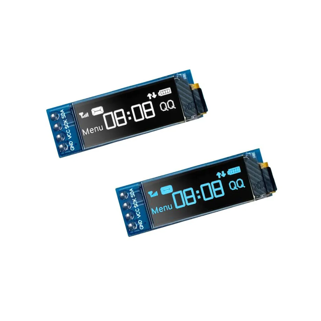 

Pre-Soldered 0.91 Inch I2C OLED Display Module with Protective Case 128 x 32 Pixel SSD1306 Driver DC 3.3V~5V Self-Luminous for A