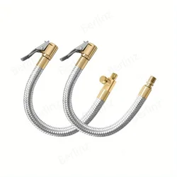 Flexible Stainless Steel Tire Valve Connection Tube Inflator Compressor Pump Extension Hose for Car Quick Connect Release