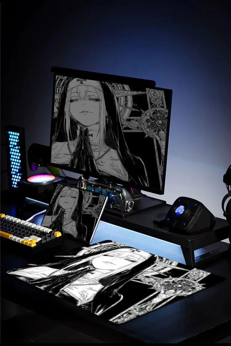 Glass Anime Mouse Pad Glass Mouse Pad Gaming Pad Smooth Frosted Surface Waterproof Desk Tempered Multiple 45x40 Size Optional