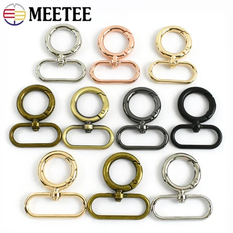 

5/10Pcs 20-38mm Metal O Ring Buckles Bag Strap Small Carabiner Clip Dog Collar Swivel Lobster Buckle Keychain Spring Snap Hook