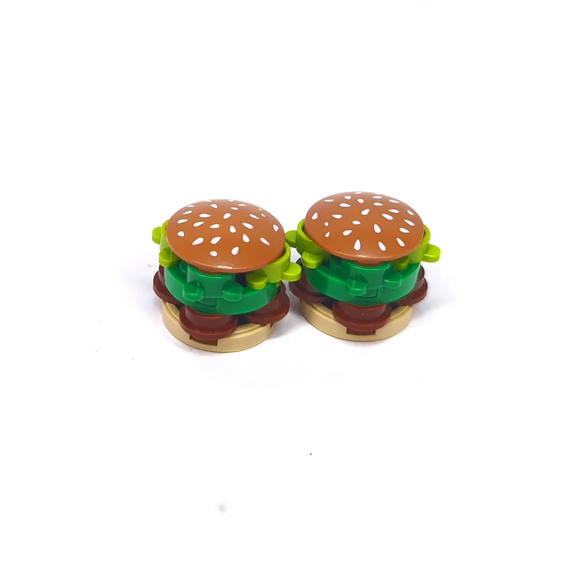 MOC Building Block Models, Mini Hamburger Beverage Combination Ornaments, Building Block Food Accessories, Children's Play Toys