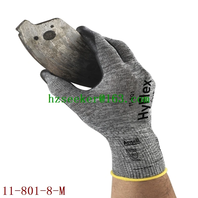 Ansell HYFLEX® 11-801(1 pair)safety gloves dark liner breathable nitrile coating  ZONZ™ Comfort Fit Technology