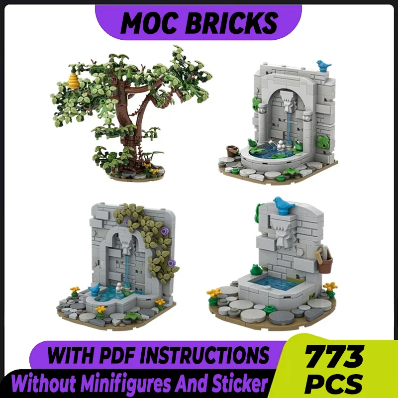 

Medieval Castle Model Moc Building Bricks Caste Wall Fountain Technology Modular Blocks Gifts Christmas Toys DIY Sets Assembly