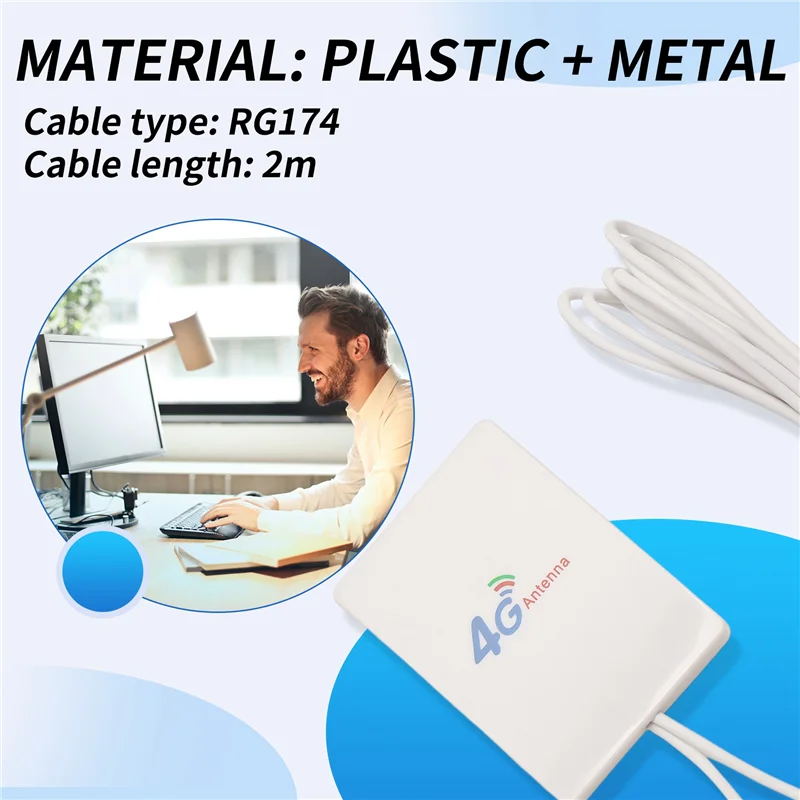 ABMF-4G LTE Антенна 3G 4G Панельная антенна с разъемом SMA TS9 CRC9 Кабель 2 м для маршрутизатора E8372 E3372 B315 USB-модем