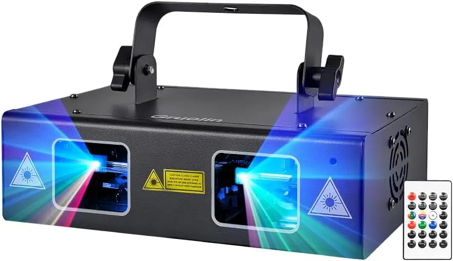 

DJ Party Lights with RGB Laser, Music Sound Activated & DMX Control for Stage Disco Bar Club Events
