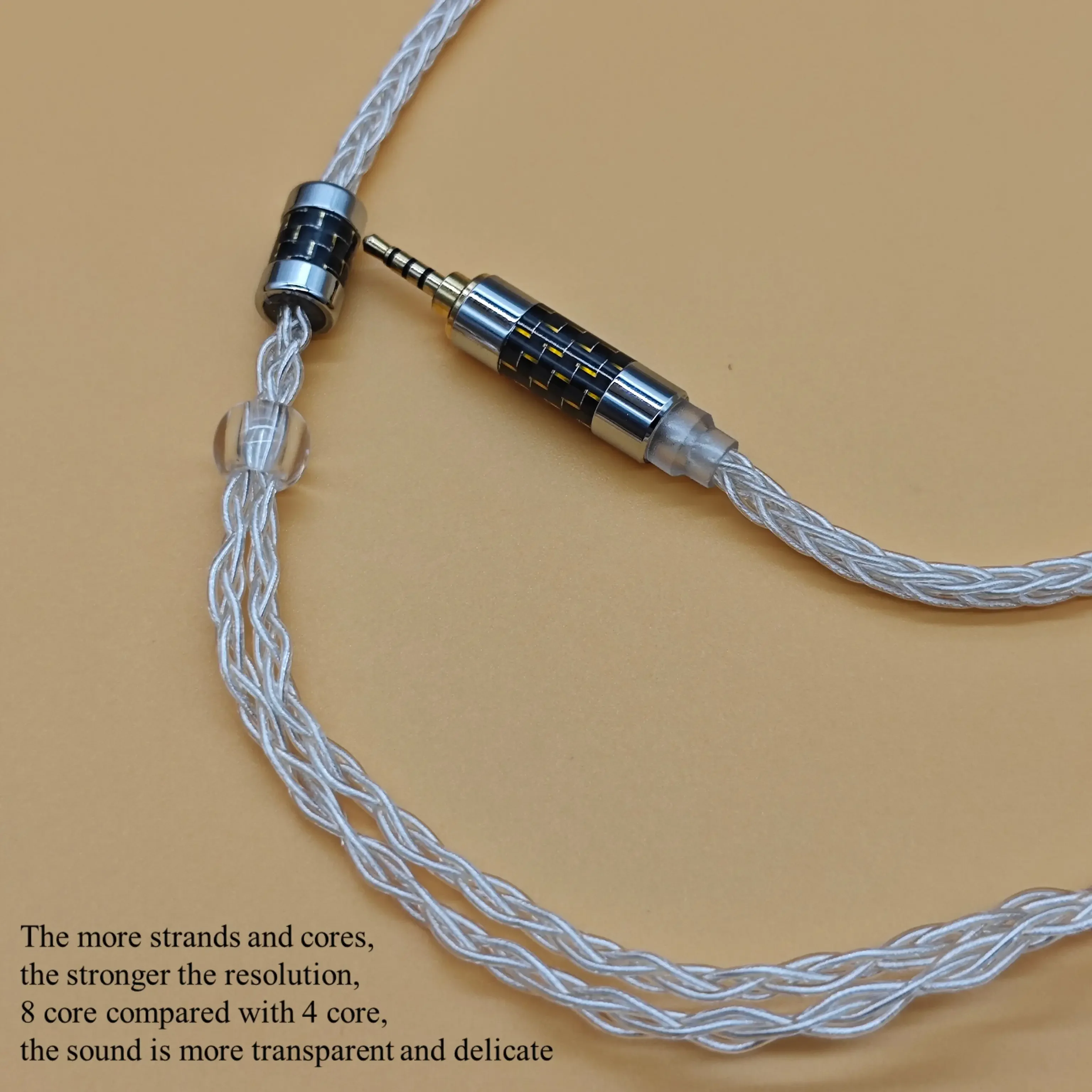 QDC Cable Uranus V3 V14 Anole V6 VX FUSION STUDIO, 8 Core Earphones, Silver Plated Upgrade Cable, OCC, 4.4mm Balance, 2.5 MIC