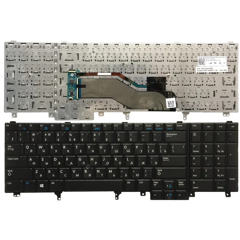 New US Russian Keyboard For Dell Latitude E6520 E5520 E5530 E6540 E6530 Precision M4600 M6600 M6700 M6800 M4700 English/RU