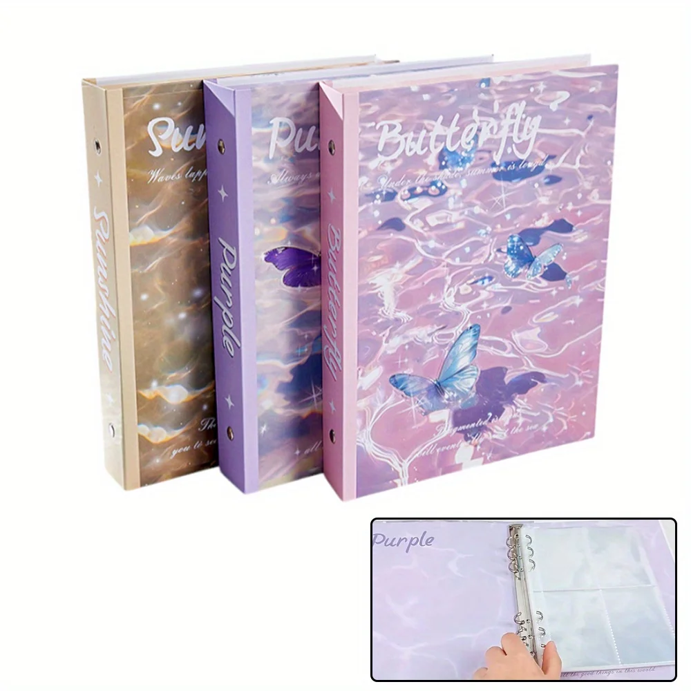 1PC A5 Butterfly Thick Outer Shell Photocard Binder with 80 Card Slots for Ultra-Clear Trading Card Sleeve Sheets for Game Cards