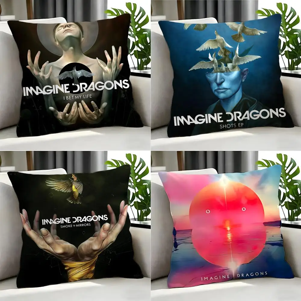 band Imagine Dragons Cushion Cover Cushion Cover 4Pcs 50x50 45x45 40x40 Pillowcase Decorative Sofa Home Decor