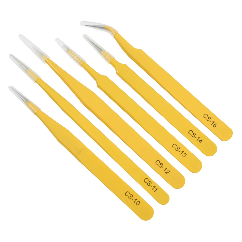 Set di pinzette antistatiche in acciaio inossidabile 1PC per strumento di riparazione del telefono elettronico pinzette per sopracciglia/ciglia