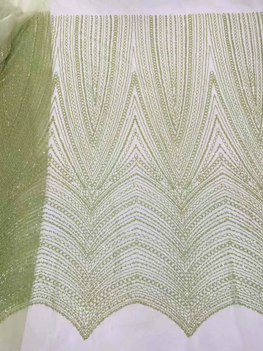 

High-End Luxury Beads French Embroidery Groom Lace Fabric African Nigerian With Sequins Fabric For Wedding Dress