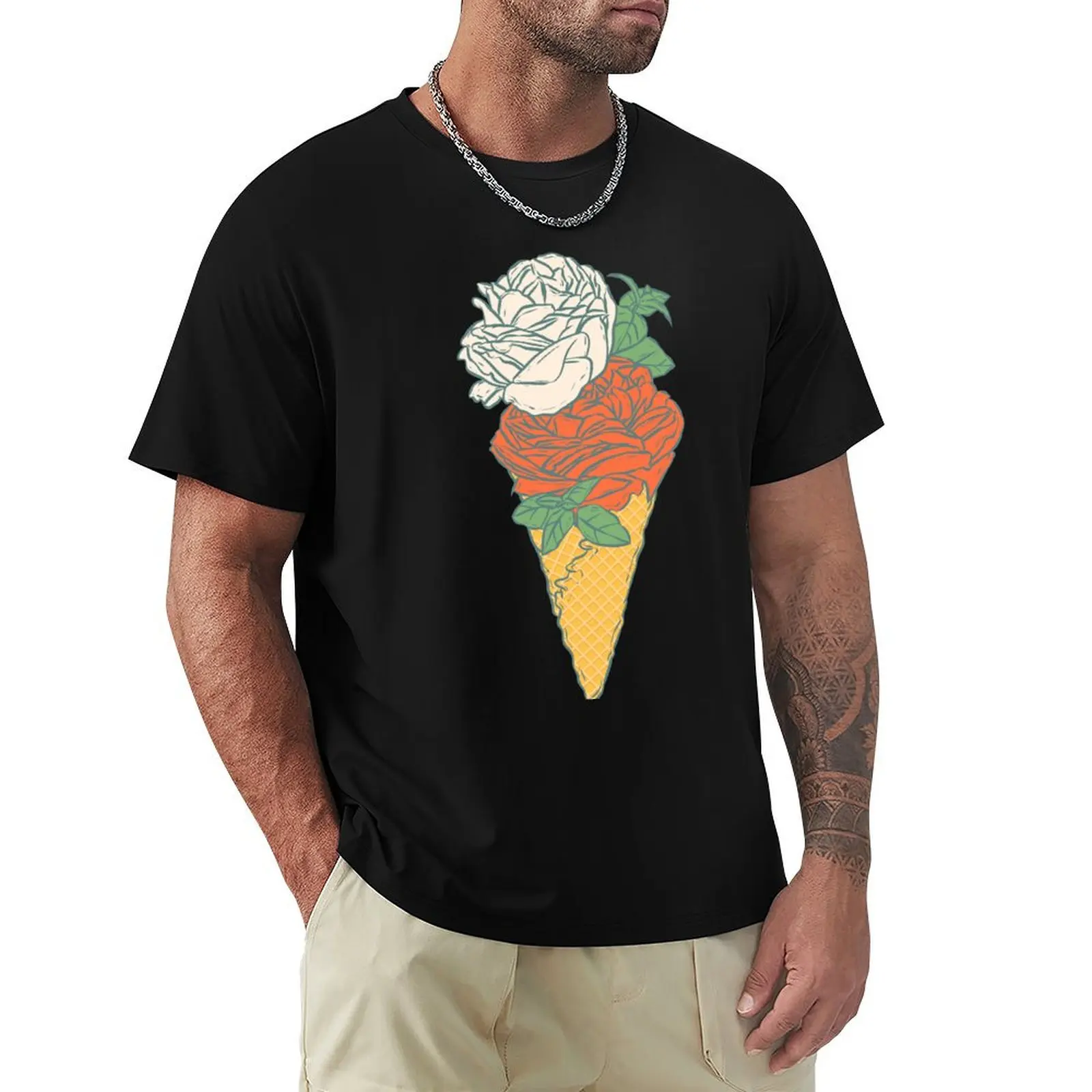 Rose ice cream T-Shirt graphic shirts custom t shirt graphic t shirt vintage vintage t shirt men