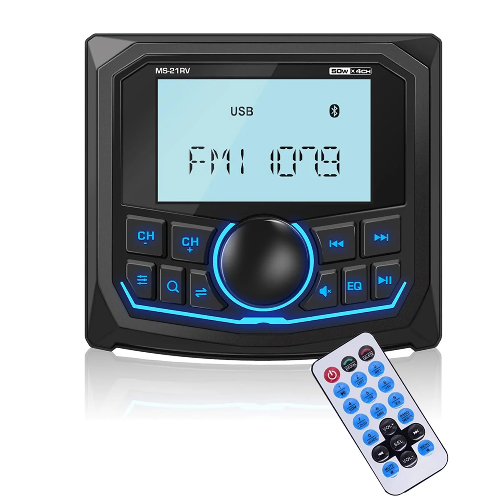 

Marine MP5 Radio SPA RZR Bluetooth AM FM UTV RDS Multimedia Video Player 3-inch Screen AU-X