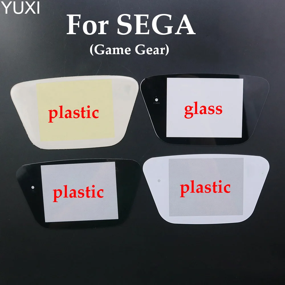 YUXI 1pcs White Black Plastic&Glass Material Protective Screen Cover Lens Replacement for Sega Game Gear GG Lens Protector