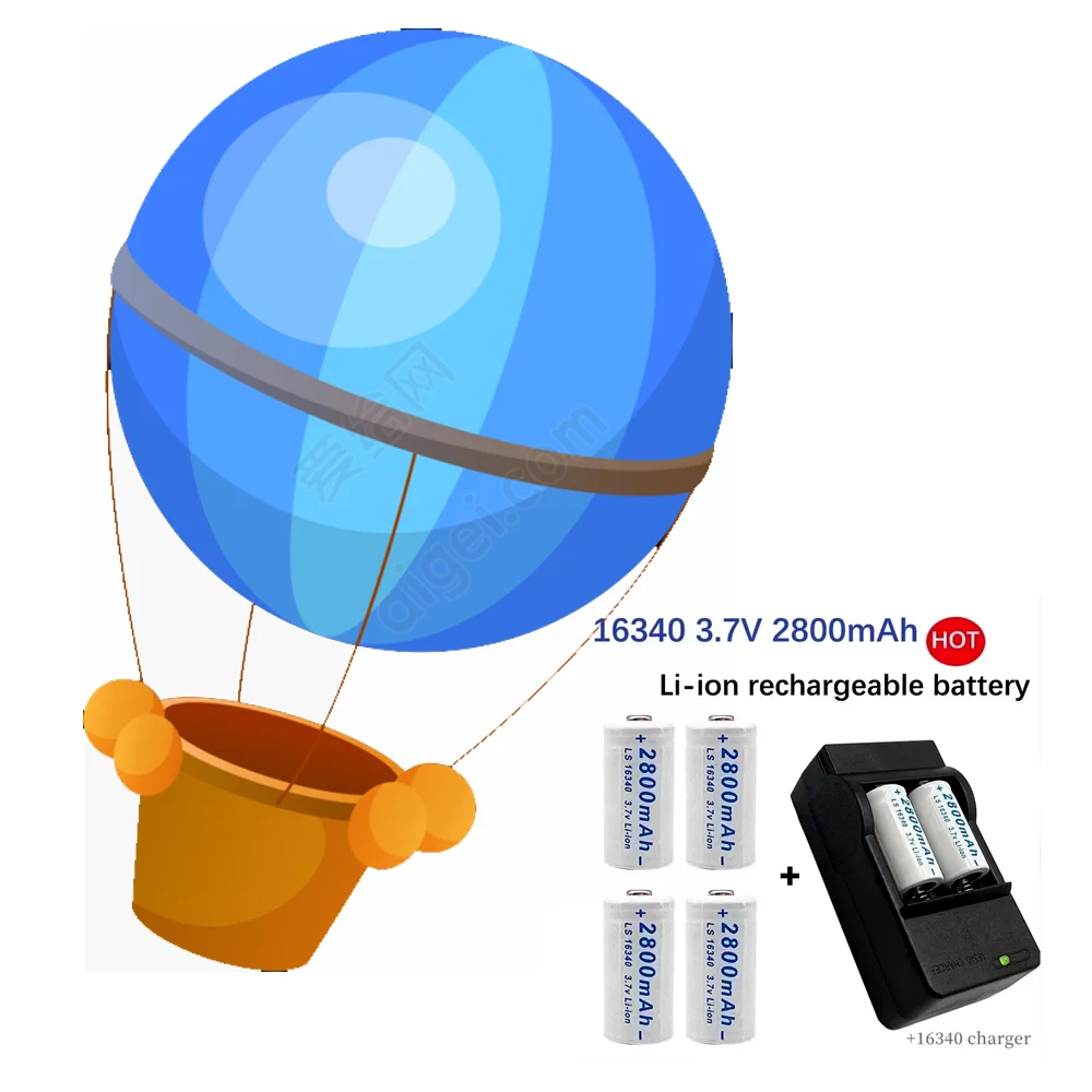 2800mAh Battery CR123A RCR 123 ICR 16340 battery 3.7V Safety Camera Rechargeable Battery Lithium Ion L70 Plus Charger
