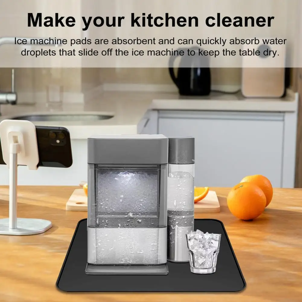 38*38cm Ice Maker Pad Countertop Water Absorbent Mat Silicone Reusable Ice Maker Machine Tray Pad Dish Drying Mat For Kitchen