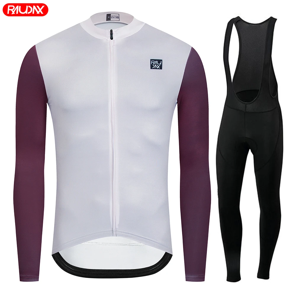 Raudax Men Long Sleeve Cycling Sets Bicycle Clothing Breathable Mountain Cycling Clothes Suits Ropa Ciclismo Verano Triathlon