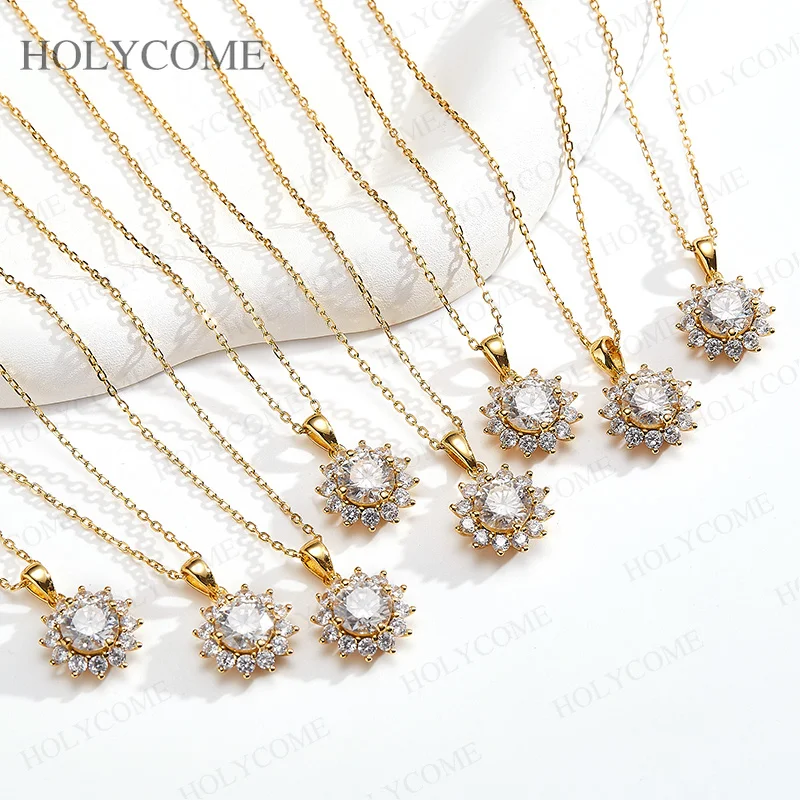 D-Farbe 100% Echter Moissanit-Anhänger Halskette mit GRA-Zertifikat für Damen Hochzeit Braut S925 Sterling Silber Edelschmuck – Detail 5