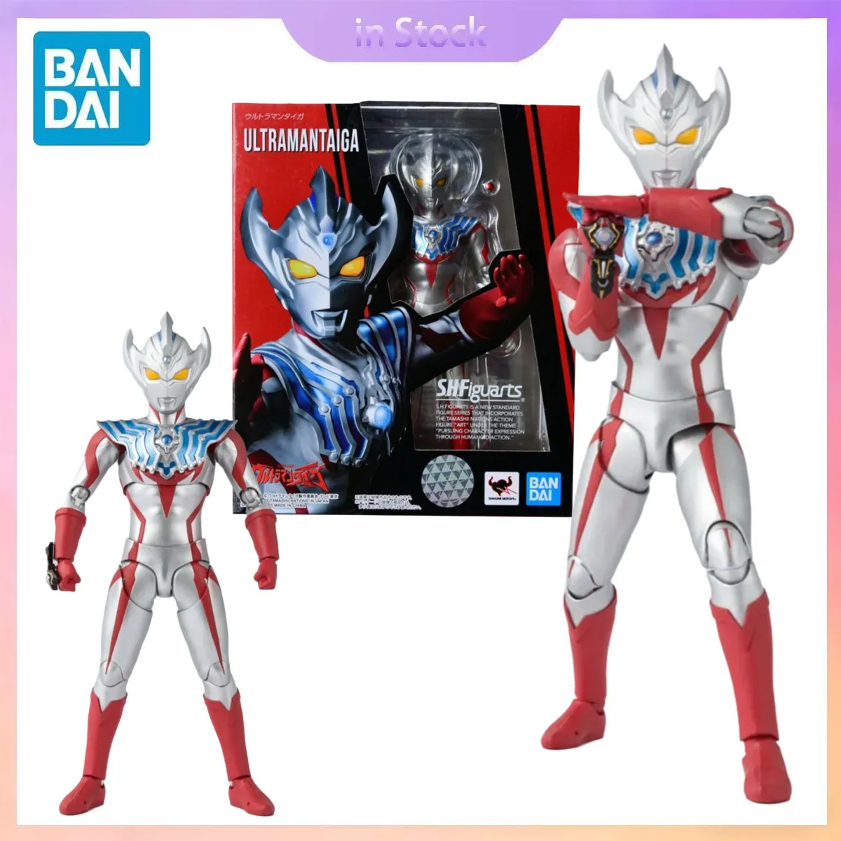 

Original Bandai Genuine Figure In Stock SHF Ultraman Taiga Ultraman Anime Collection Action Figure Model Kits Gift for Boy girl