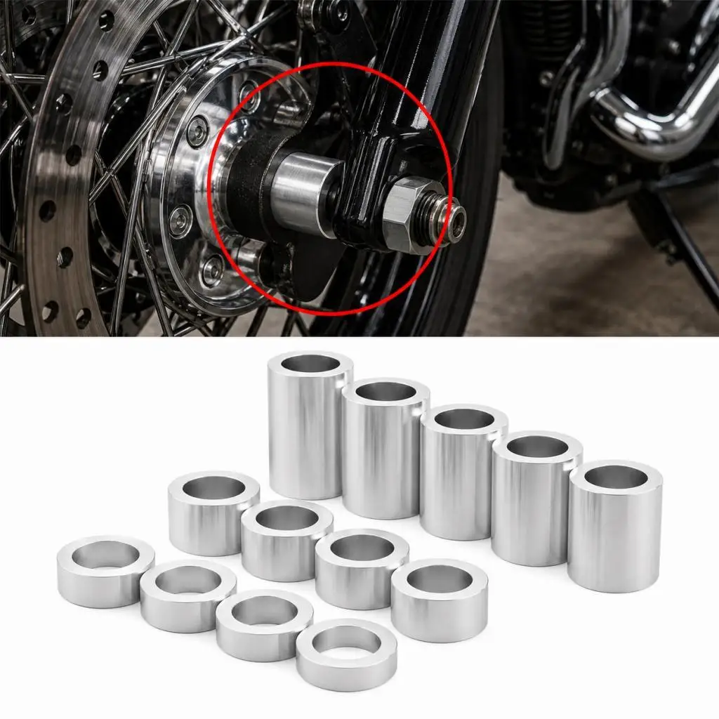 Durable Aluminum Axle Adapter Shims Comprehensive Wheel Spacer Kit for Motorcycles for Harley Softail Chopper 3/4 Inch Axle