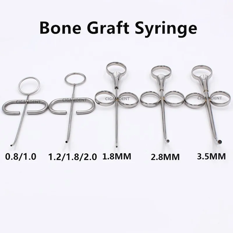 1Pc Dental Bone Graft Syringe MTA Cement Teeth Filling Material Plugger Applicator Carrier 0.8/1.0/1.2/1.8/2.0/2.8/3.5mm