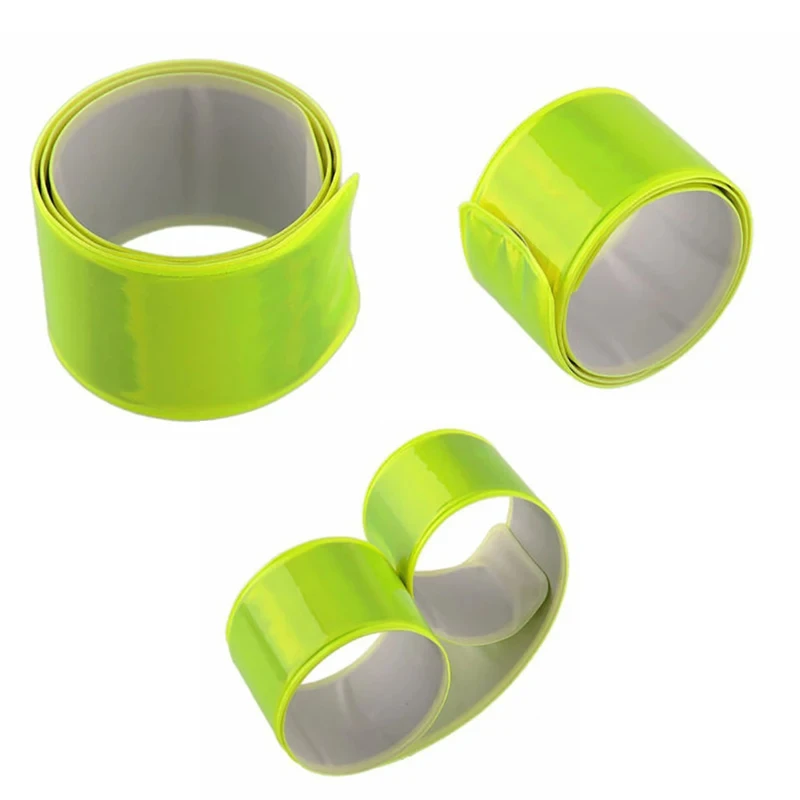 2Pcs Cycling Reflective Tape Strips Warning Wristband Outdoor Running Fishing Safe Bicycle Bind Pants Leg Strap Fluorescent Band