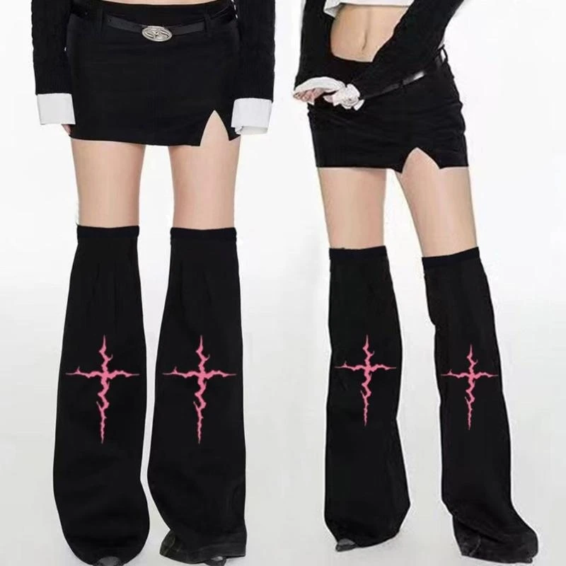 

Punk Flared Leg Warmers Subcultures Leg Sleeves Gotik Baggy Cuffs Ankle Heap Socks JK Middle Tube Socks for Womens Gifts