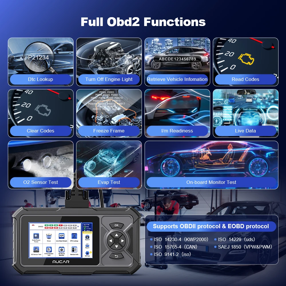 MUCAR CDE900 Pro OBD2 Auto Scanner Extendable Full System 28 Reset ECU Coding Actuator Test Optional DIY Car Diagnostic Tool